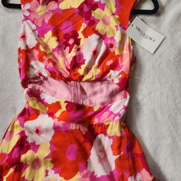 MIKA & GALA  Floral Pink and Red women’s Dress - Picture 3 of 10